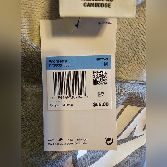Nike gray sweatshirt crew neck women's medium - Picture 2 of 5